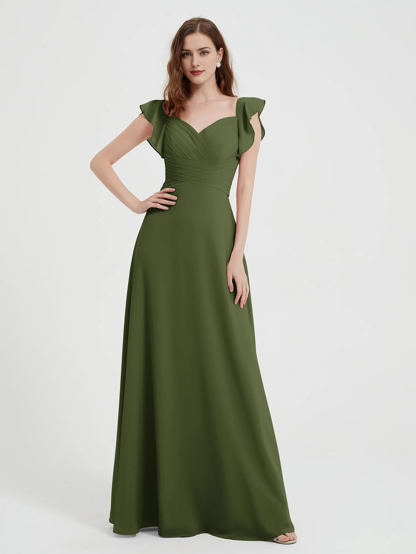 Sweetheart Drifting Sleeves Chiffon Dress