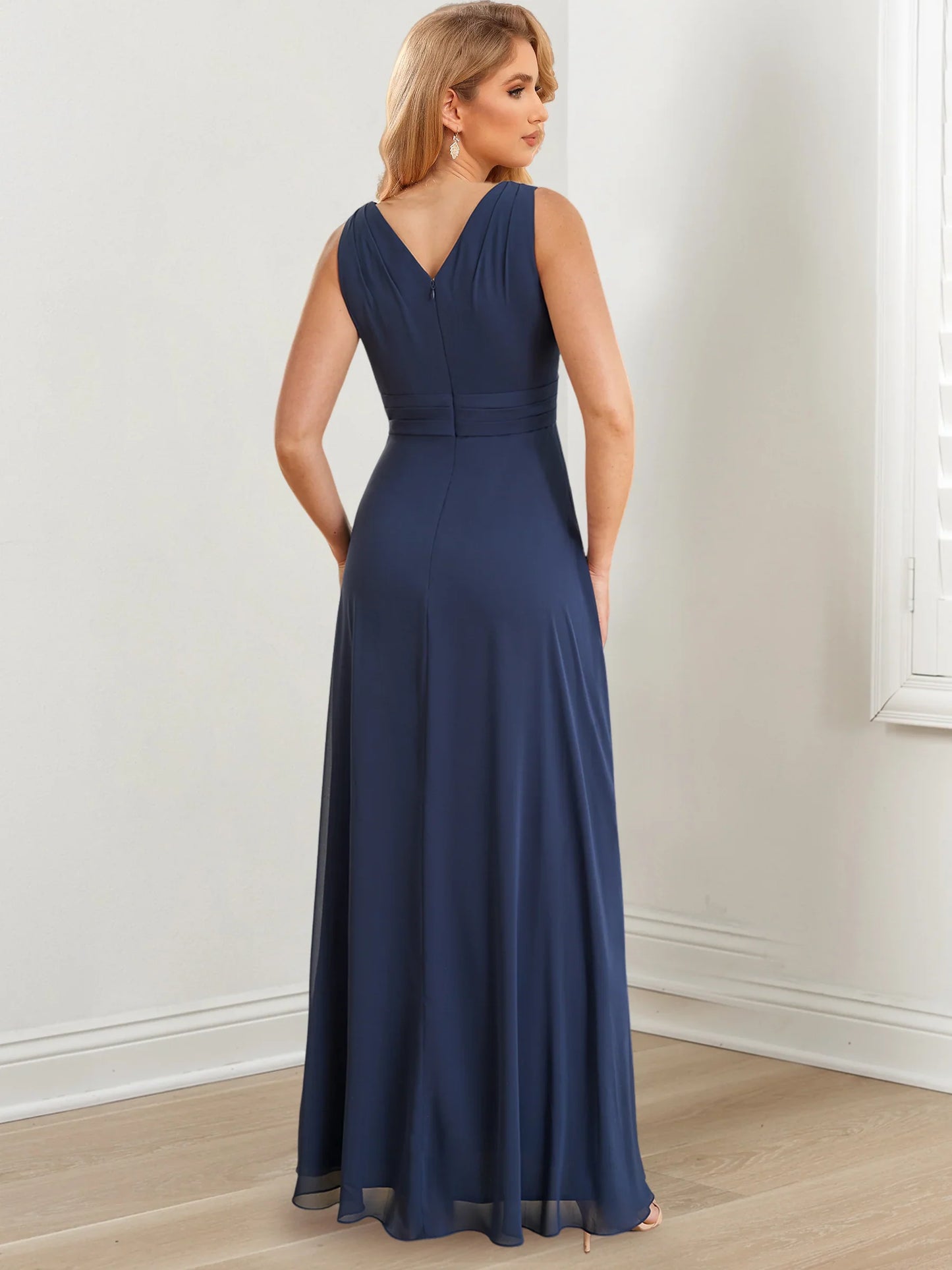 A-line/Princess V-neck to floor length mother of the bride dresses