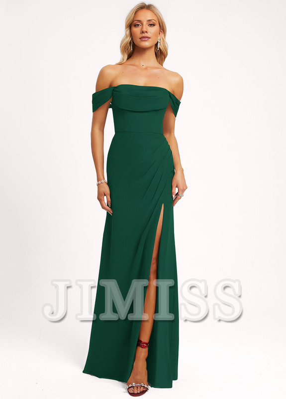 Ruffled A-line Floor-length Chiffon Bridesmaids Dress