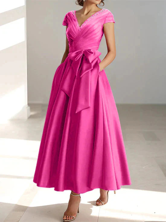 A-line/Princess V-neck pocket mother of the bride dresses
