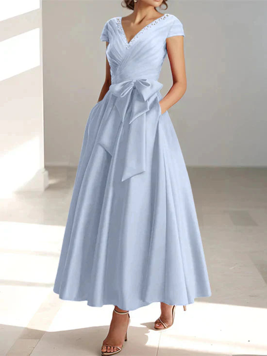 A-line/Princess V-neck pocket mother of the bride dresses