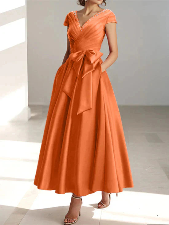 A-line/Princess V-neck pocket mother of the bride dresses