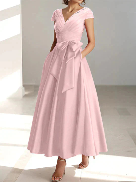A-line/Princess V-neck pocket mother of the bride dresses