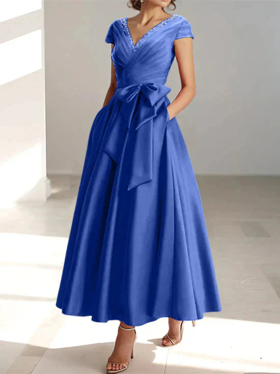 A-line/Princess V-neck pocket mother of the bride dresses