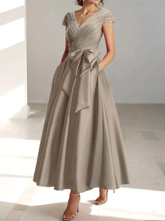 A-line/Princess V-neck pocket mother of the bride dresses