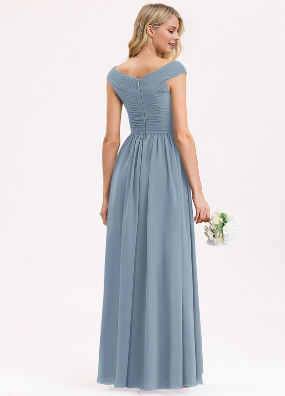 Ruffled A-line Floor-length Chiffon Bridesmaids Dress