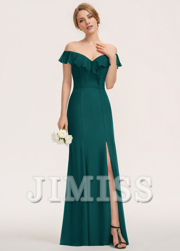Tiered ruffled fitted pillared strapless floor-length chiffon bridesmaid dress