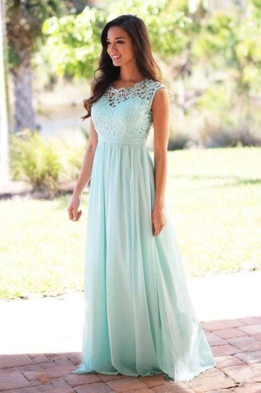 Coral Bridesmaid Dresses For Women A-line Cap Sleeves Chiffon Lace Long Cheap Under 50 Wedding Party Dresses - RongMoon