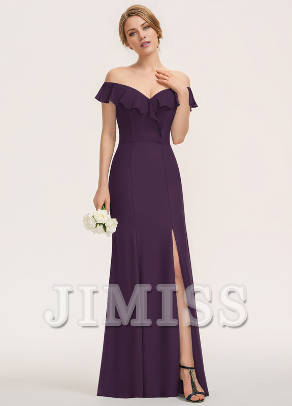 Tiered ruffled fitted pillared strapless floor-length chiffon bridesmaid dress