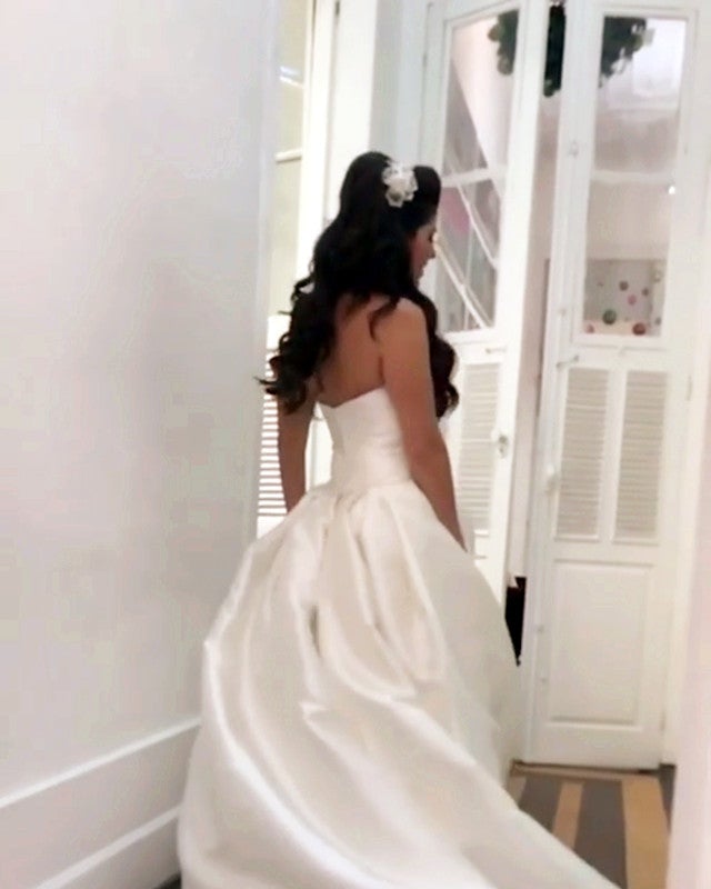 A-line Sleeveless Sweetheart Bow Sashes Wedding Dresses