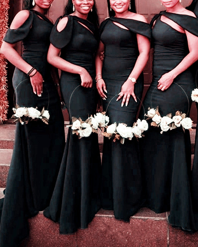 Satin Mermaid Bridesmaid Dresses One Shoulder