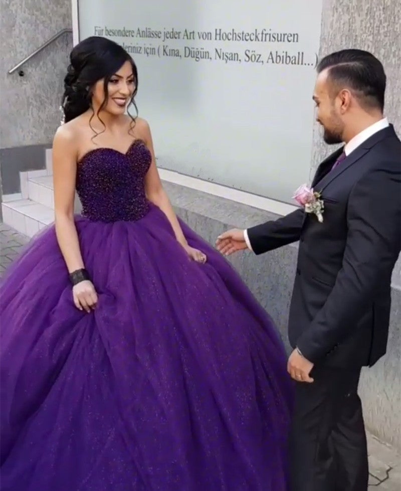 Bling Bling Beading Sweetheart Ice Organza Wedding Dresses Ball Gowns