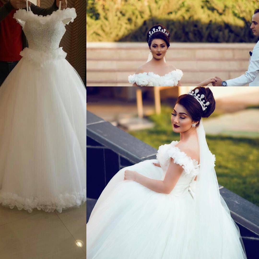Beaded Sweetheart Corset Wedding Dresses Ball Gowns With Flowers