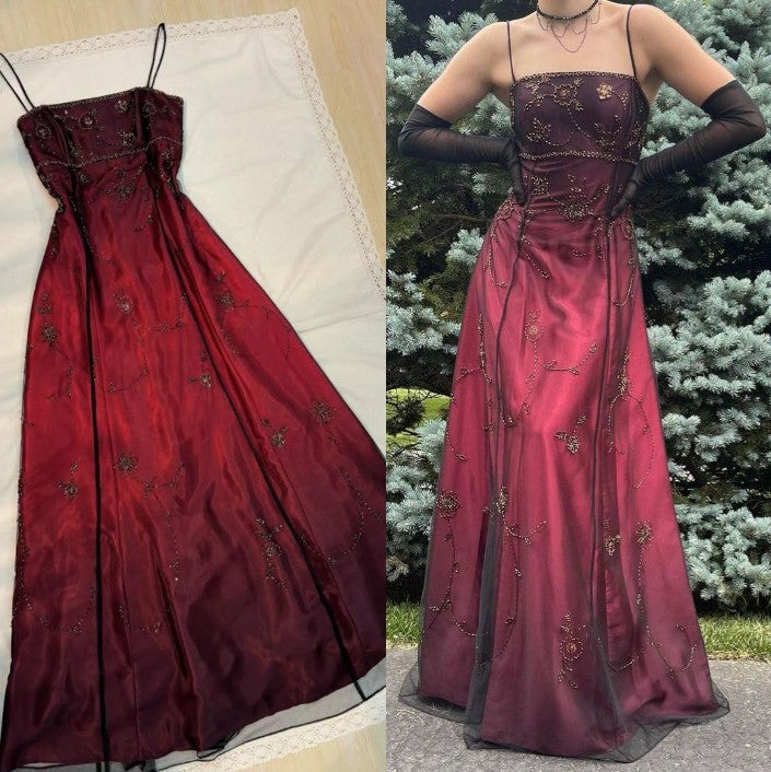 ✨Vintage Blue Gradient Empire Prom Dress for Birthday,Graduation💃🏽90s Backless Romantic Beaded Evening Dress for Quinceañera ED01406
