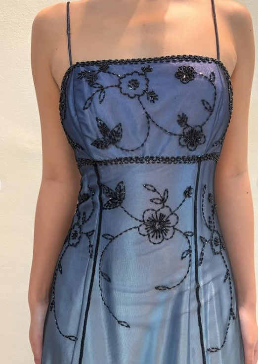 ✨Vintage Blue Gradient Empire Prom Dress for Birthday,Graduation💃🏽90s Backless Romantic Beaded Evening Dress for Quinceañera ED01406