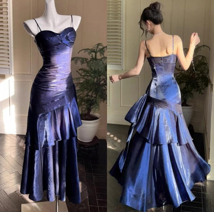 💃Glam Ruffles Prom Dress for Birthday&Graduation-Fairytale Spaghetti Strap Long Evening Gown ED01754