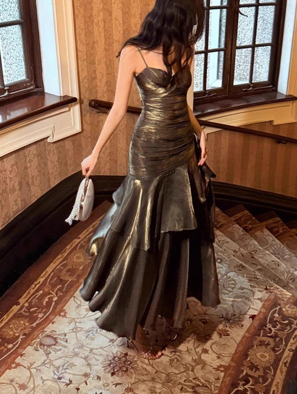 💃Glam Ruffles Prom Dress for Birthday&Graduation-Fairytale Spaghetti Strap Long Evening Gown ED01754