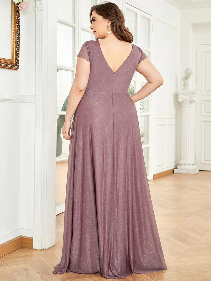 Aimishang Glitzy Pleated Sweetheart A-Line Long Mother of the Bride Dress