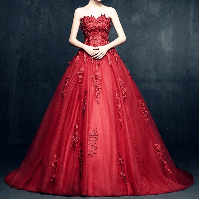 Elegant Floral Lace Sweetheart Tulle Ball Gowns Wedding Dresses