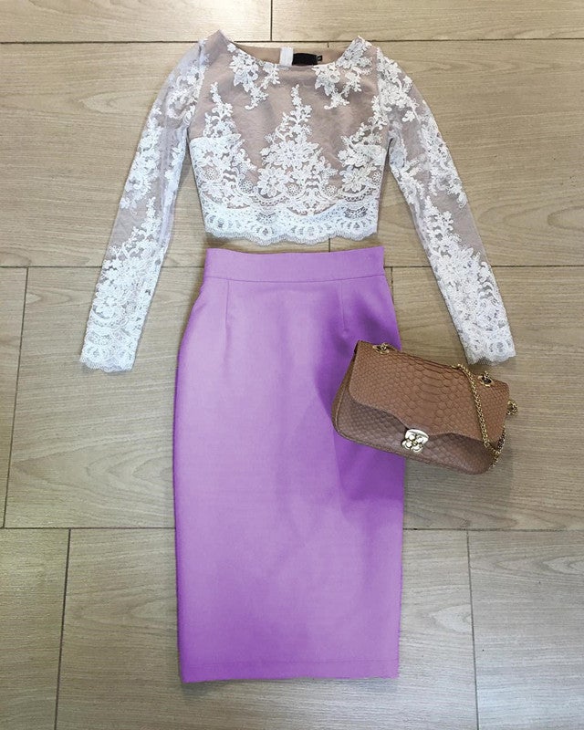 Lace Crop Top Prom Dresses Short Two Piece Homecoming Dress