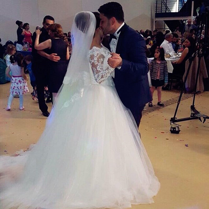 Lace Long Sleeves Wedding Dresses Ball Gowns