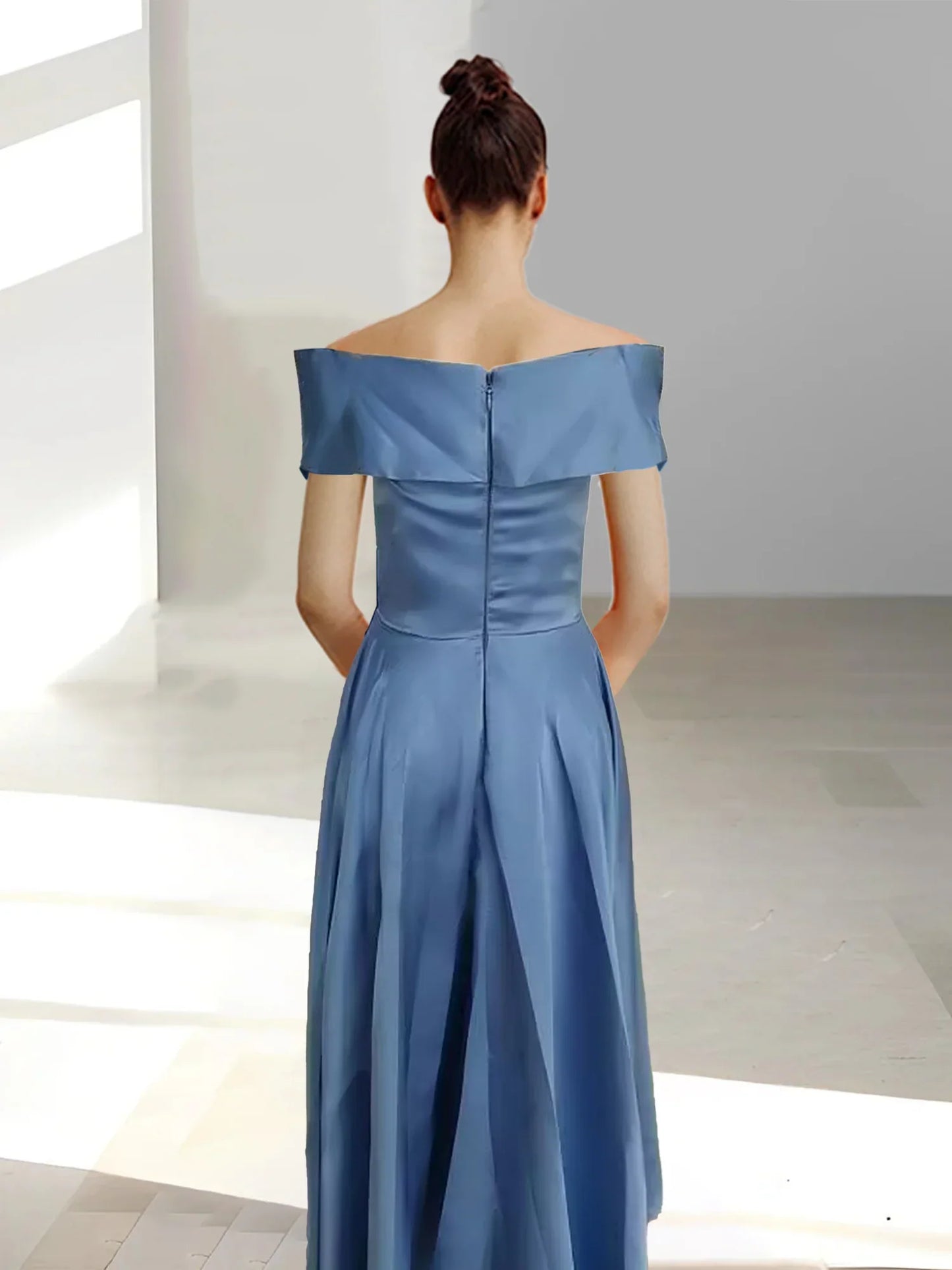 A-line/Princess Off Shoulder Pocket Mother of the bride dresses