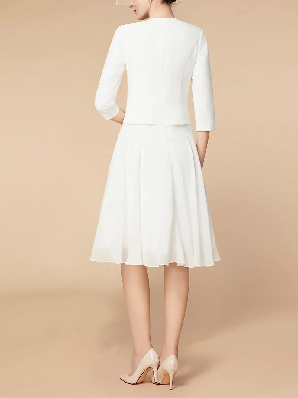 A-line/Princess 3/4 long sleeved knee length mother of the bride dresses