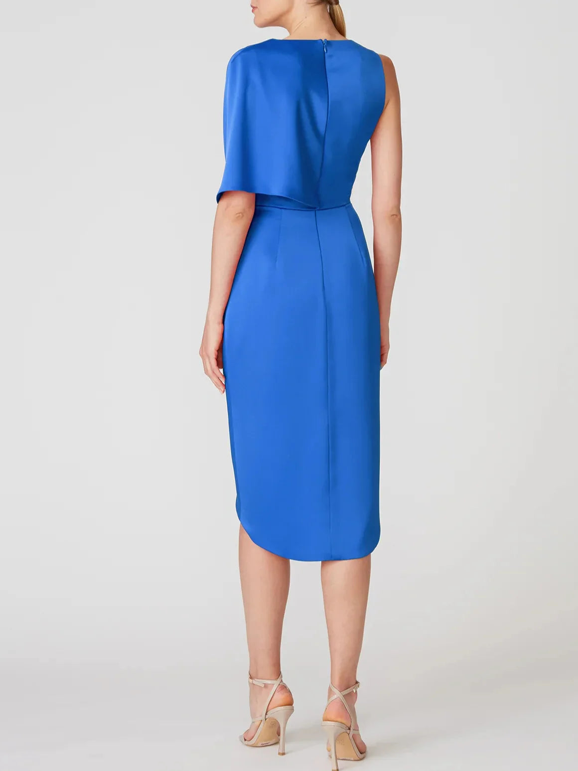 A-line/Princess V-neck half sleeved asymmetrical ruffled edge mother of the bride dress