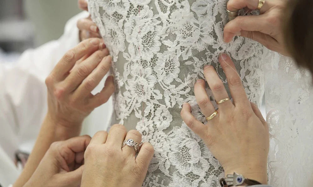 A Line High Neck Wedding Dress Long Sleeve Appliques Lace Beads