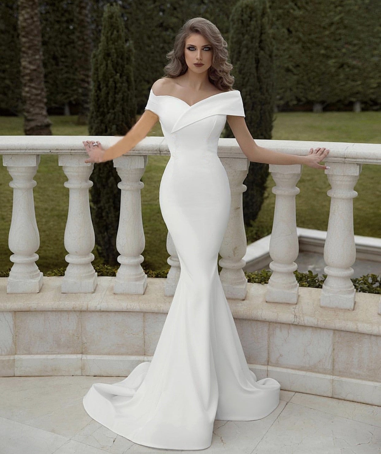Simple Mermaid Wedding Dress Off The Shoulder