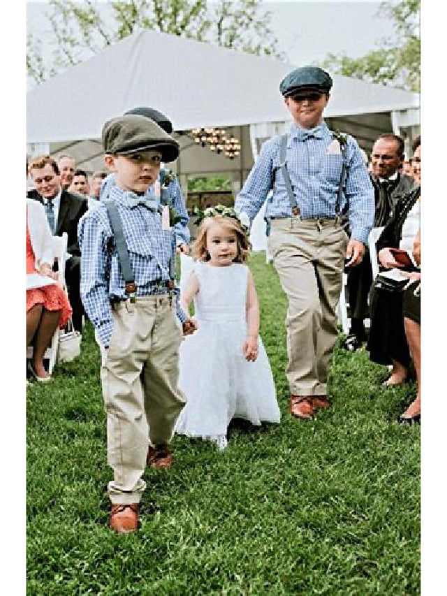 A-Line Jewel Sleeveless Flower Girl Dress with Lace and Belt