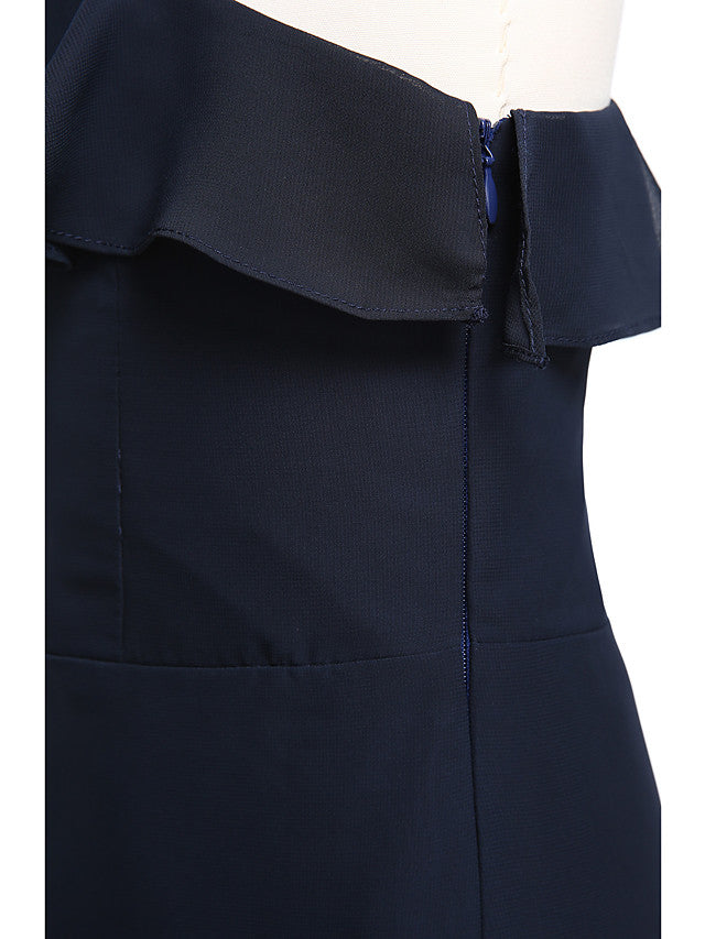 A-Line One Shoulder Floor Length Chiffon Junior Bridesmaid Dress with Ruffles for Natural Look