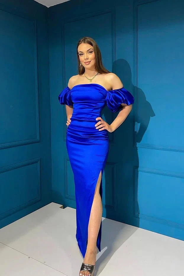 Beautiful Off-the-Shoulder Mermaid Evening Dress Long Short Sleeve