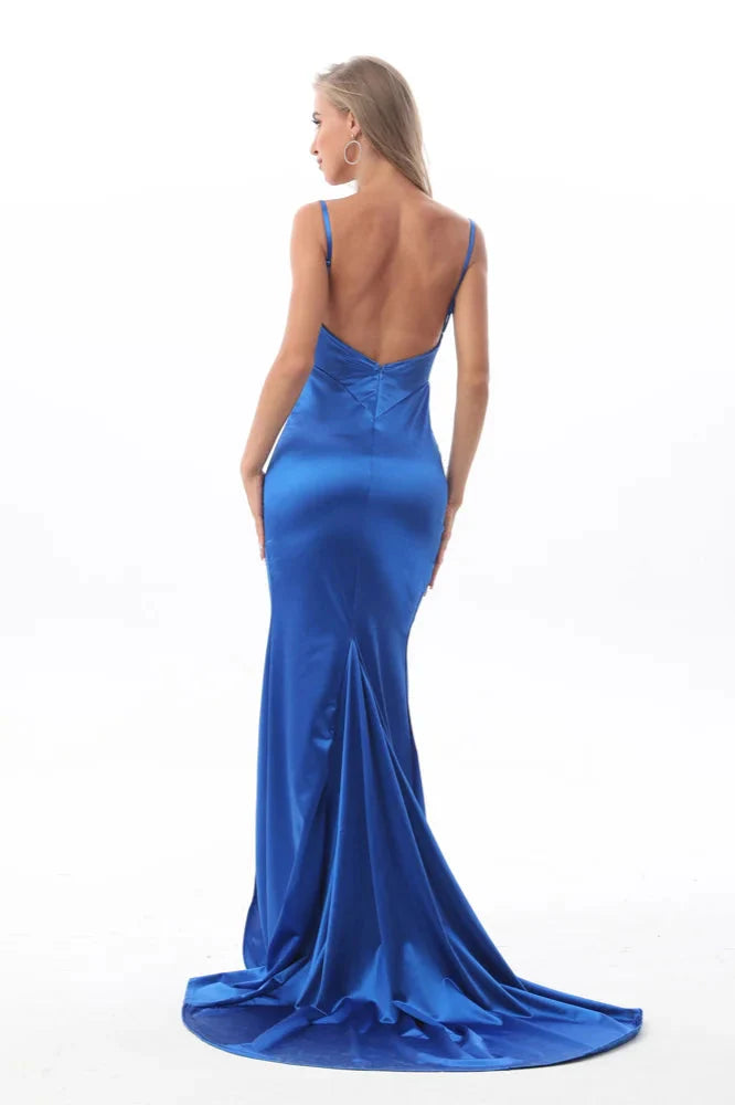 Chic Spaghetti-Straps V-Neck Prom Dress Long Mermaid Evening Gowns Online