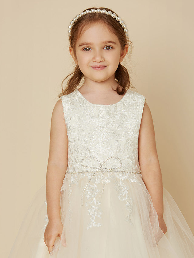 Elegant A-Line Knee Length Dress with Beading and Appliques