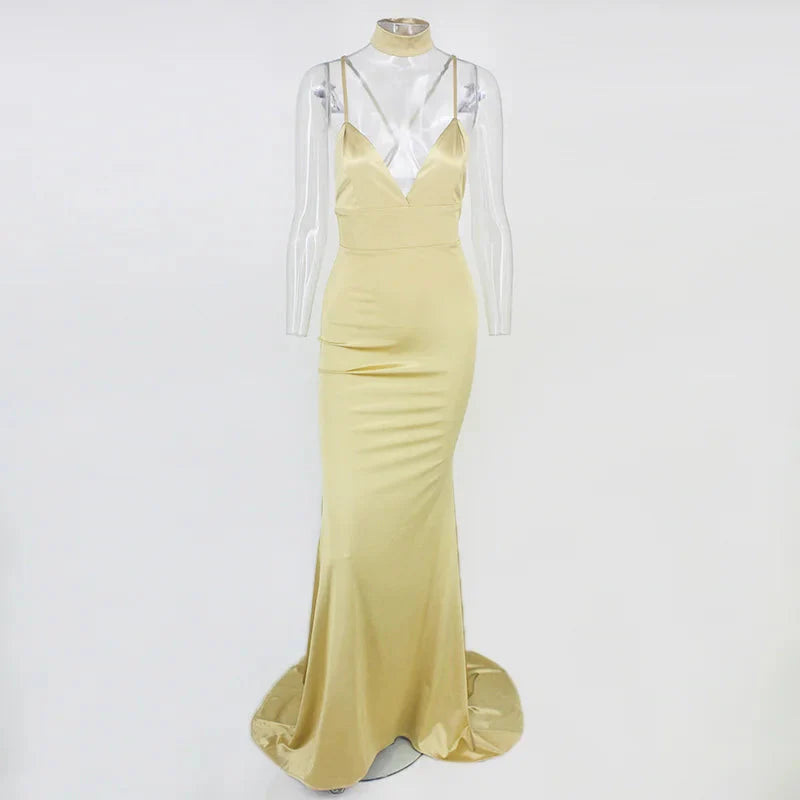 Elegant V-Neck Mermaid Prom Dresses Long Evening Gowns