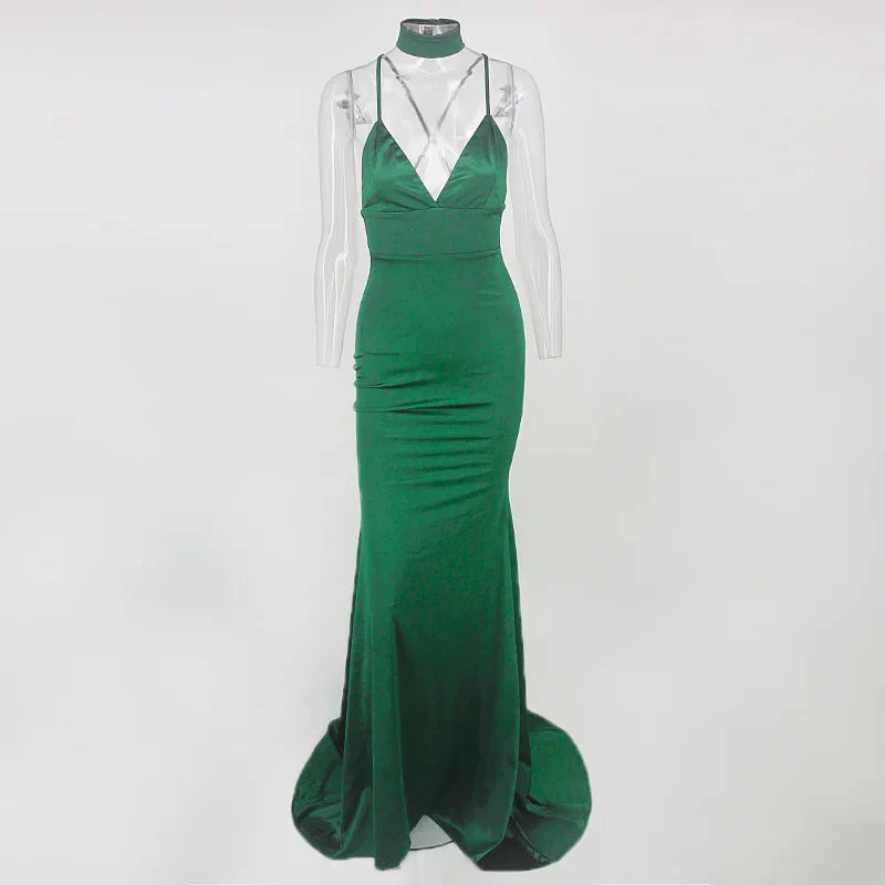 Elegant V-Neck Mermaid Prom Dresses Long Evening Gowns