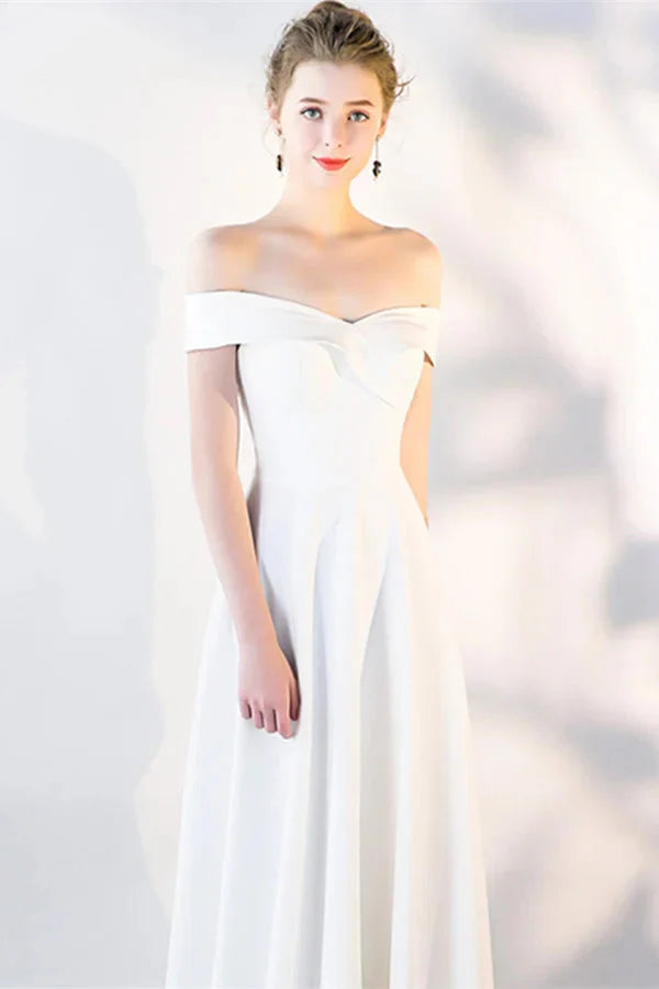 Fabulous Off-the-Shoulder Long Evening Dress Zipper Back