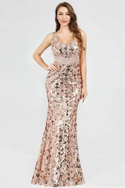 Gorgeous Sequins Mermaid Prom Dress Long Tulle Evening Gowns Online