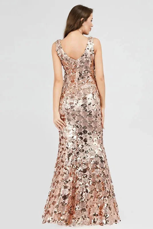 Gorgeous Sequins Mermaid Prom Dress Long Tulle Evening Gowns Online