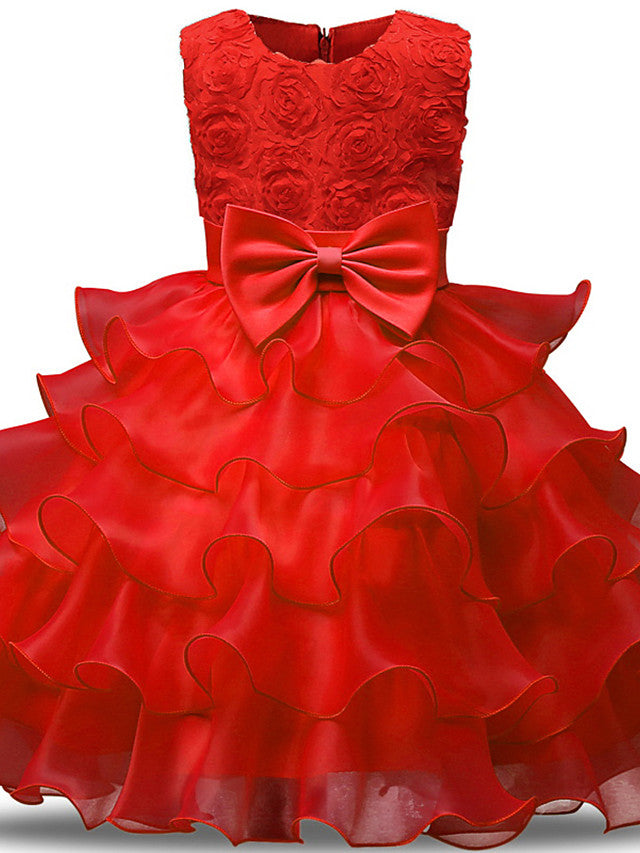 Gorgeous Sleeveless Jewel Neck Flower Girl Dresses with Lace Tulle and Bows Belt and Bow