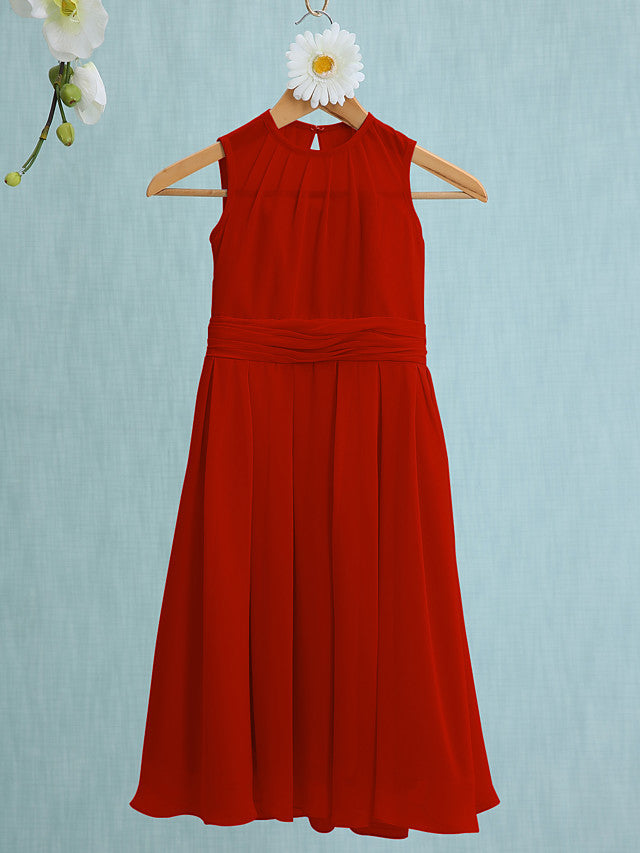Jewel Sleeveless Knee Length Flower Girl Dress with Tulle