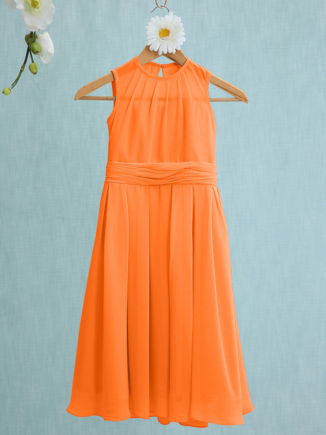 Jewel Sleeveless Knee Length Flower Girl Dress with Tulle