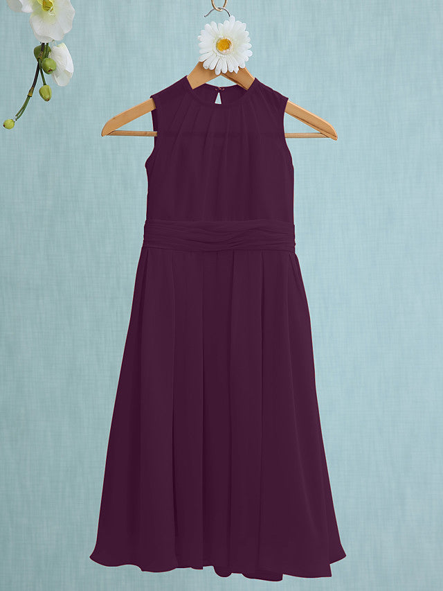 Jewel Sleeveless Knee Length Flower Girl Dress with Tulle