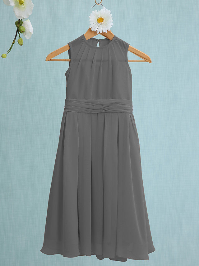 Jewel Sleeveless Knee Length Flower Girl Dress with Tulle