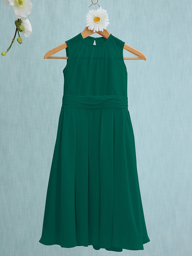 Jewel Sleeveless Knee Length Flower Girl Dress with Tulle