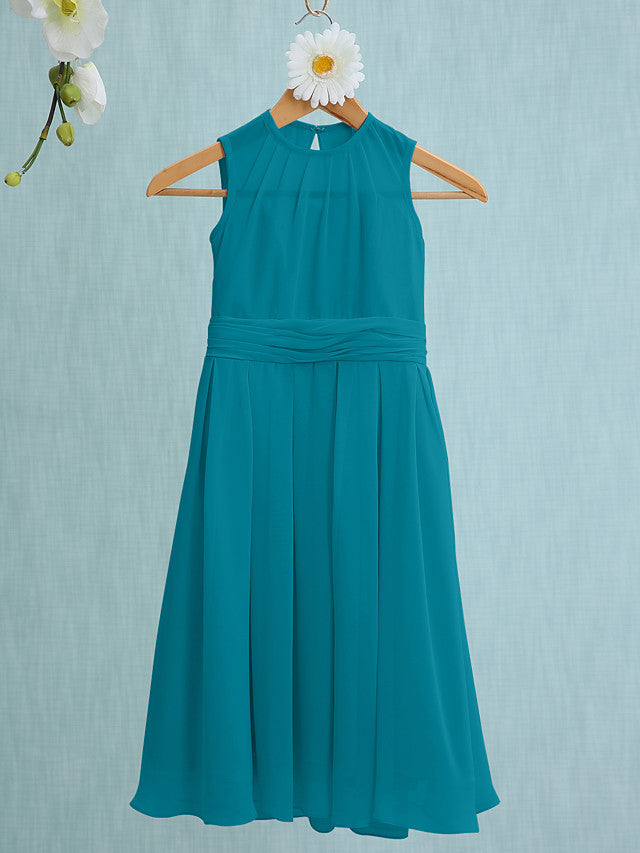 Jewel Sleeveless Knee Length Flower Girl Dress with Tulle