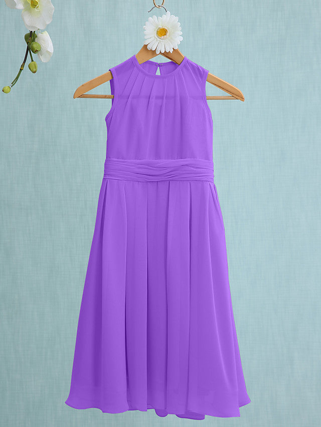 Jewel Sleeveless Knee Length Flower Girl Dress with Tulle