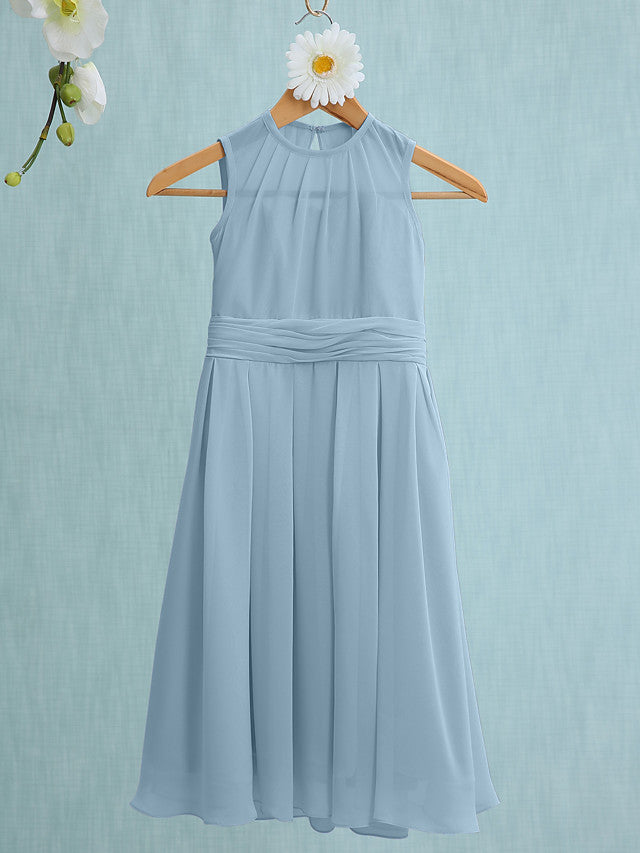Jewel Sleeveless Knee Length Flower Girl Dress with Tulle