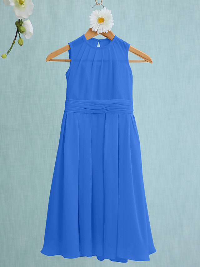 Jewel Sleeveless Knee Length Flower Girl Dress with Tulle
